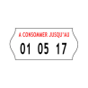 Etiquettes 26x12 mm. blanches A CONSOMMER JUSQU'AU Etiquettes 26x12 mm. blanches A CONSOMMER JUSQU'AU